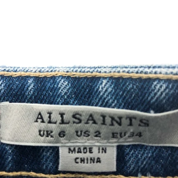 ALL SAINTS Philly Denim Skirt in Indigo Blue Size 2 - Picture 5 of 8